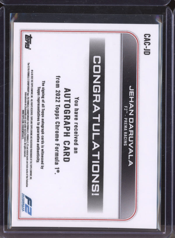 Jehan Daruvala 2022 Topps Chrome Formula One CA-JD Chrome Auto