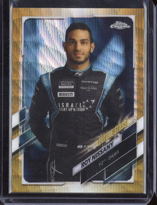 Roy Nissany 2021 Topps F1 Chrome Gold Wave Refractor 12/50