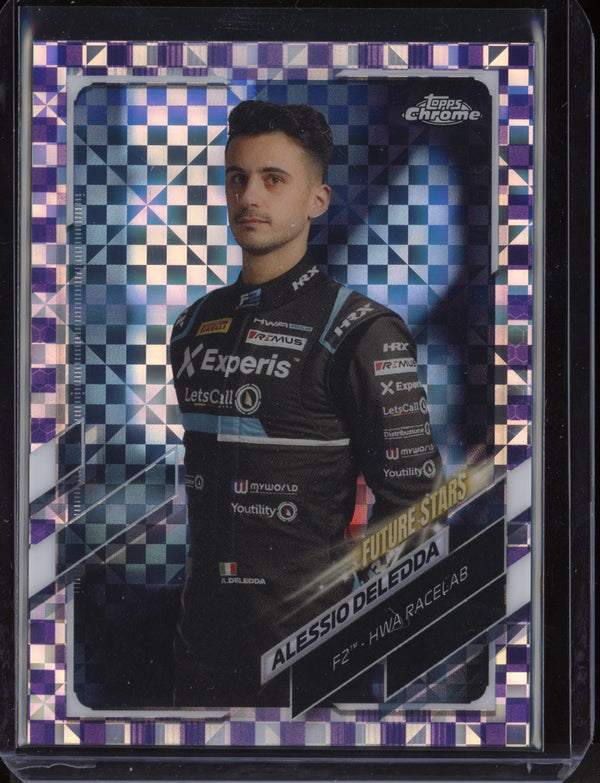 Alessio Deledda 2021 Topps F1 Chrome Purple Checkered Flag 80/199