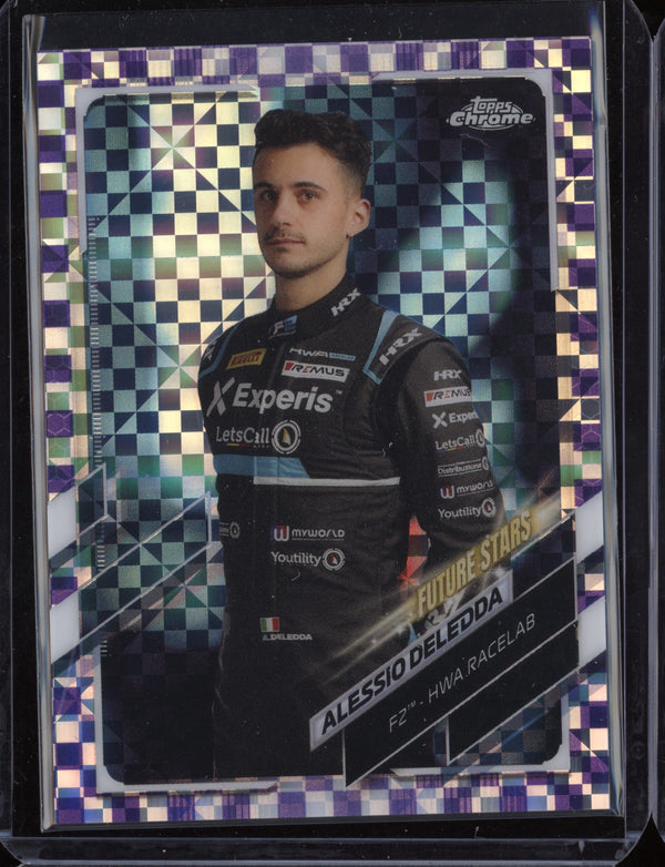 Alessio Deledda 2021 Topps F1 Chrome Purple Checkered Flag 161/199