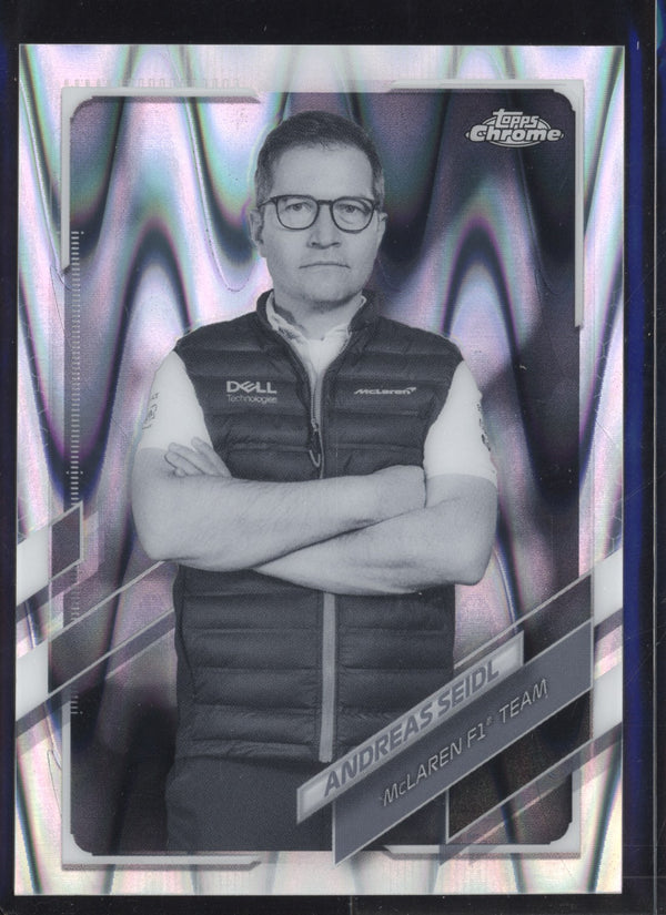 Andreas Seidl 2021 Topps Chrome Black White Ray Wave