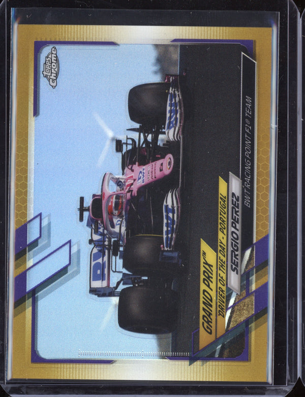 Sergio Perez 2021 Topps F1 Chrome Gold Purple Refractor