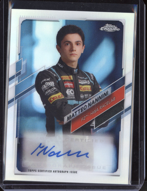 Matteo Nannini 2021 Topps F1 Chrome Autograph 22/400