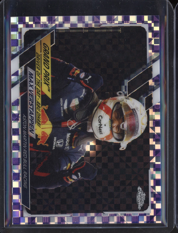 Max Verstappen 2021 Topps Chrome Formula One Purple Checker Flag 81/199