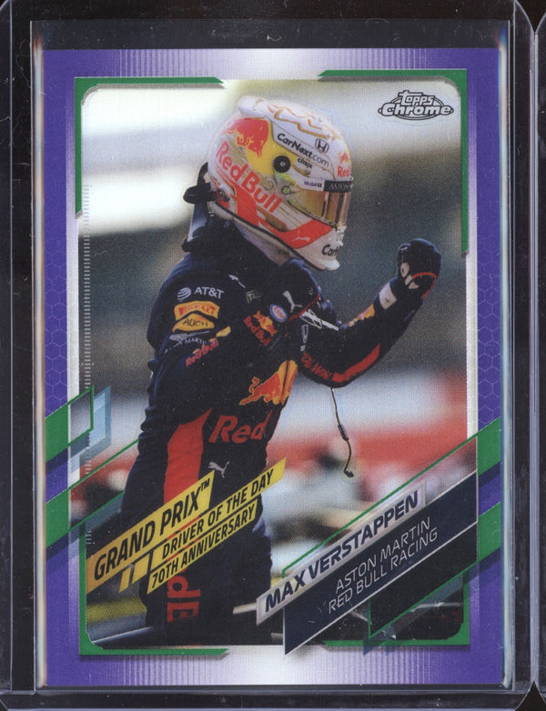 Max Verstappen 2021 Topps Chrome Formula One Purple Green Refractor