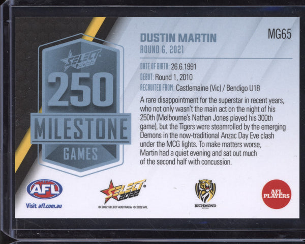 Dustin Martin 2022 Select Footy Stars 250 Game Milestone