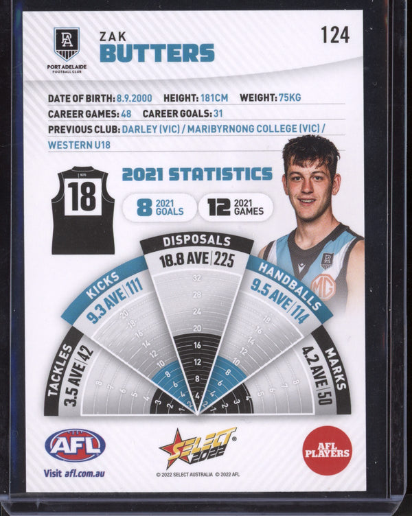 Zak Butters 2022 Select Footy Stars 30th Anniversary Golden Seal