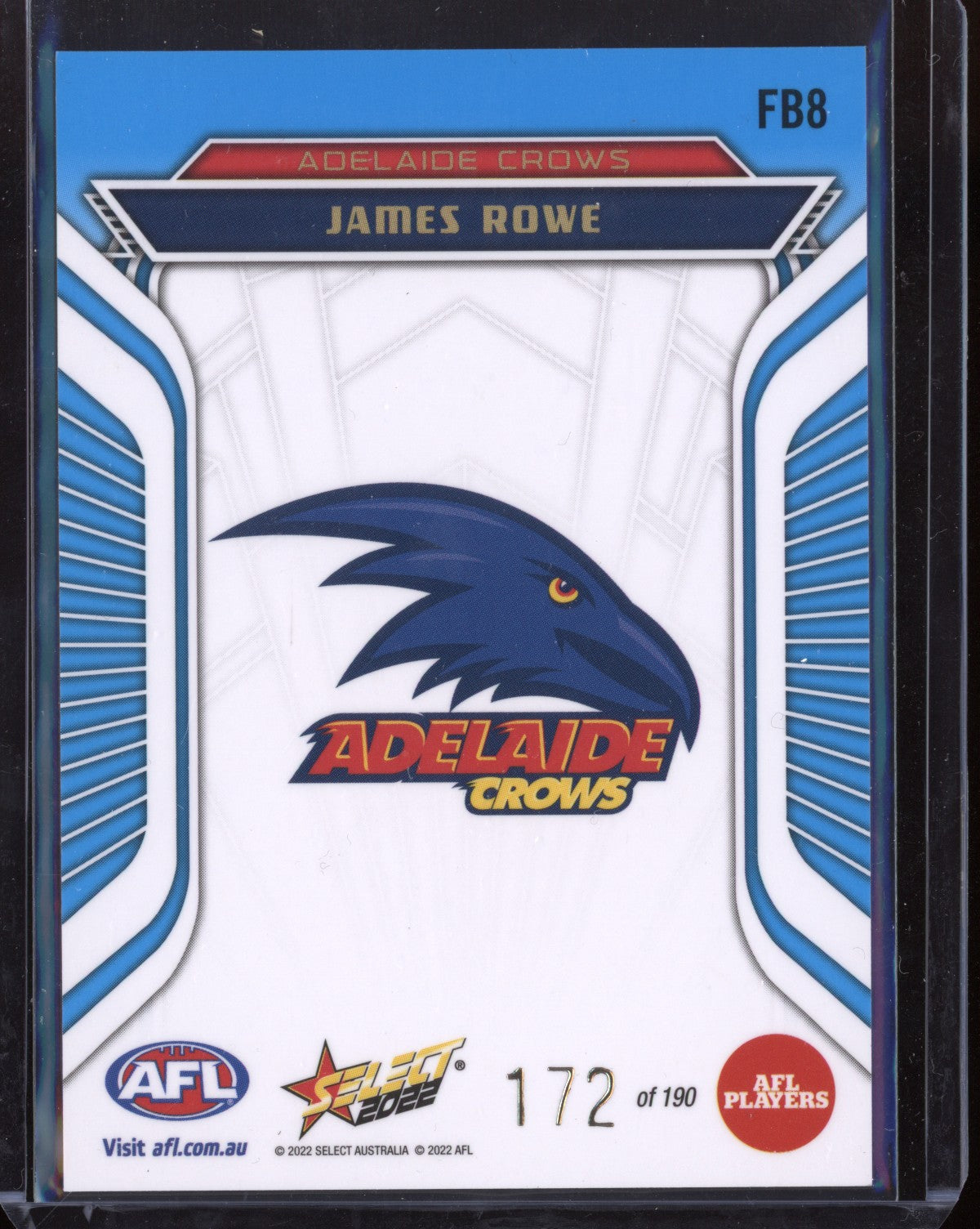 James Rowe 2022 Select Footy Stars Fractured - Artic Blue 172/190