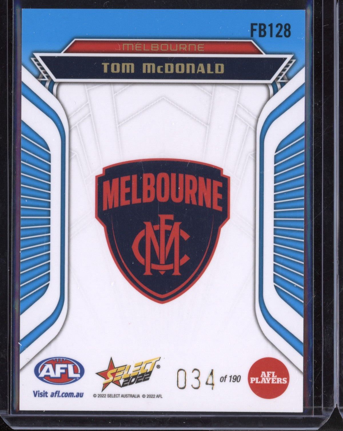 Tom Mcdonald 2022 Select Footy Stars Fractured - Artic Blue 34/190