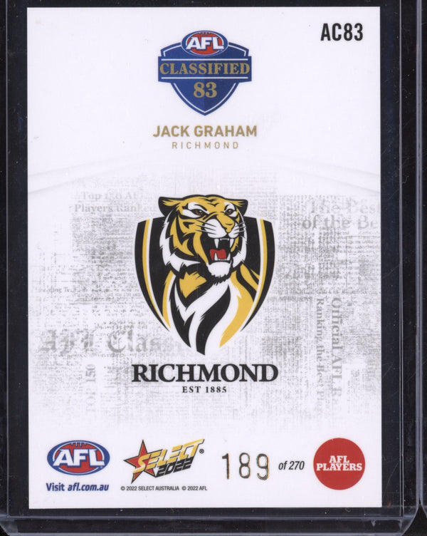 Jack Graham 2022 Select Footy Stars AFL Classified 189/270