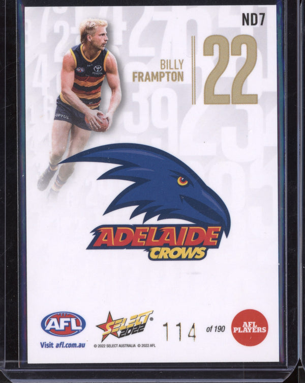 Billy Frampton 2022 Select Footy Stars Numbers - Daylight 114/190