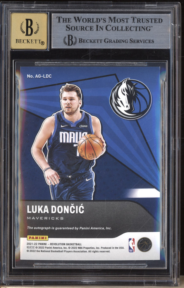 Luka Doncic 2021-22 Panini Revolution AG-LDC Auto BGS 9/10