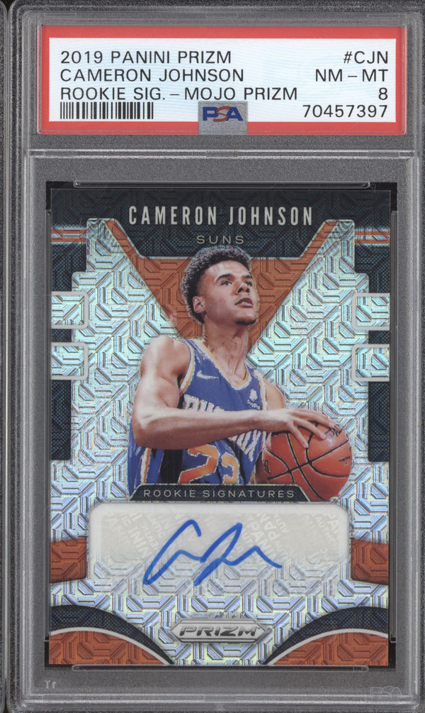 Cameron Johnson 2019-20 Panini Prizm RS-CJN Rookie Signatures Mojo RC 16/25 PSA 8