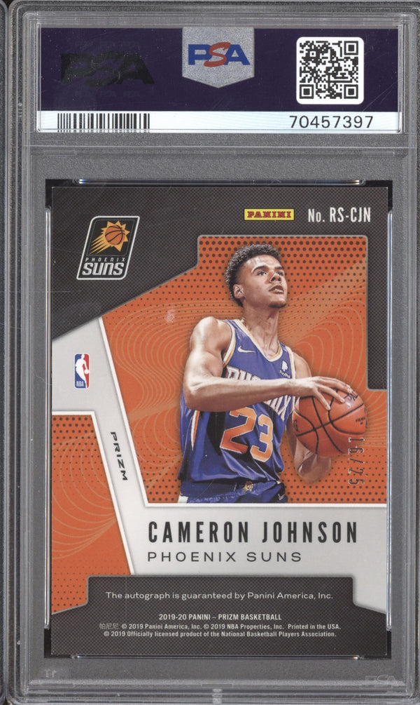 Cameron Johnson 2019-20 Panini Prizm RS-CJN Rookie Signatures Mojo RC 16/25 PSA 8