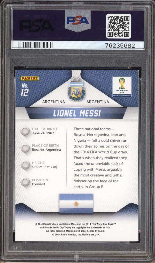 Lionel Messi 2014 Panini Prizm World Cup 12 PSA 8