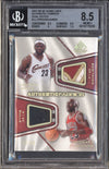 LeBron Michael Jordan 2007-08 UD SP Game Used Authentic Dual Patch /50 BGS 8.5