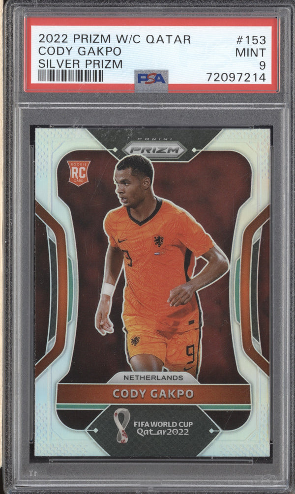 Cody Gakpo 2022 Panini Prizm World Cup 153 Silver RC PSA 9