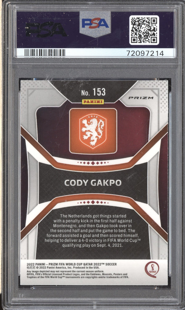 Cody Gakpo 2022 Panini Prizm World Cup 153 Silver RC PSA 9