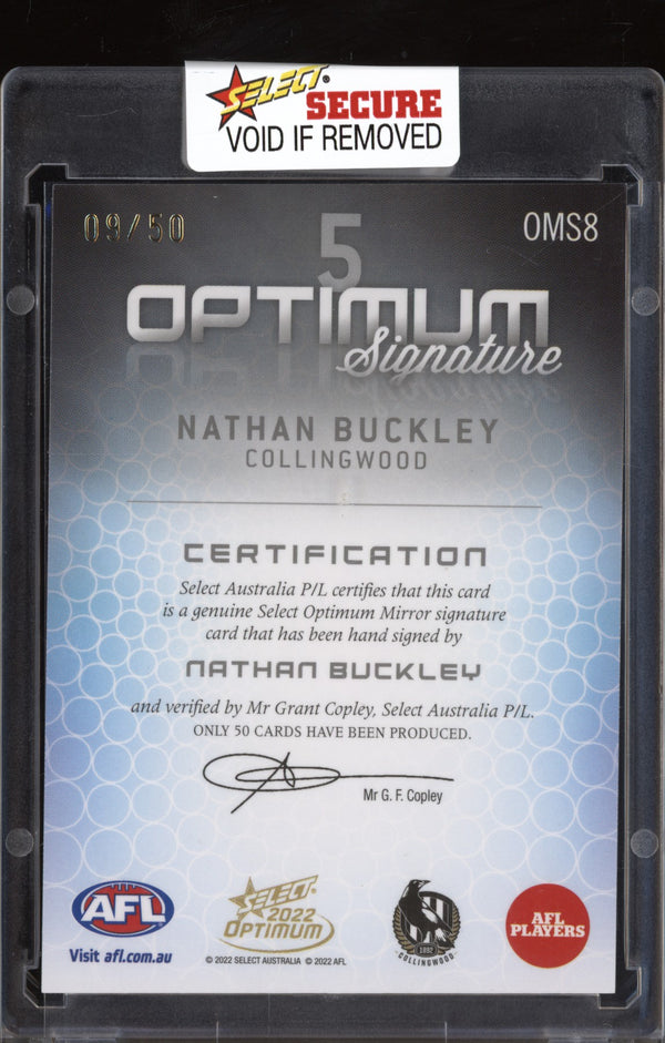 Nathan Buckley 2022 Select Optimum OMSR8 Optimum Mirror Signature 09/50