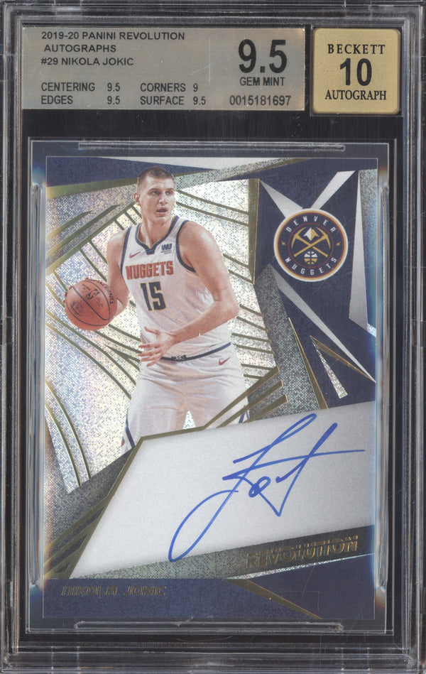 Nikola Jokic 2019-20 Panini Revolution AG-NOK Auto BGS 9.5 / 10 Auto