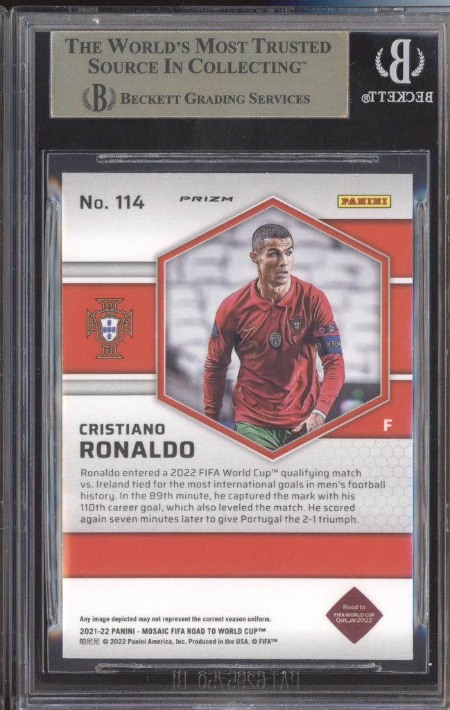 Cristiano Ronaldo 2021-22 Panini Mosaic RTWC 114 Red BGS 9.5 - The Hobby