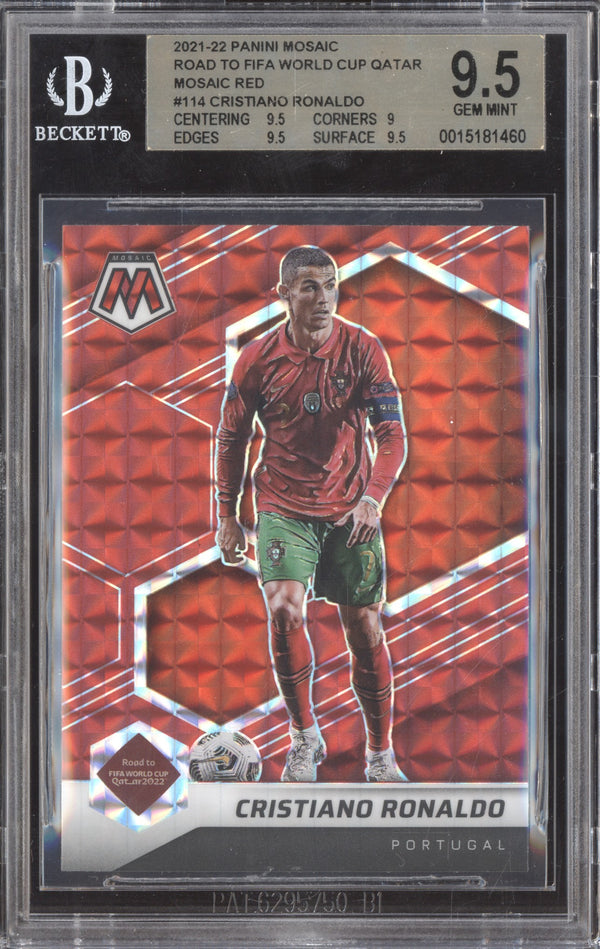 Cristiano Ronaldo 2021-22 Panini Mosaic RTWC 114 Red BGS 9.5