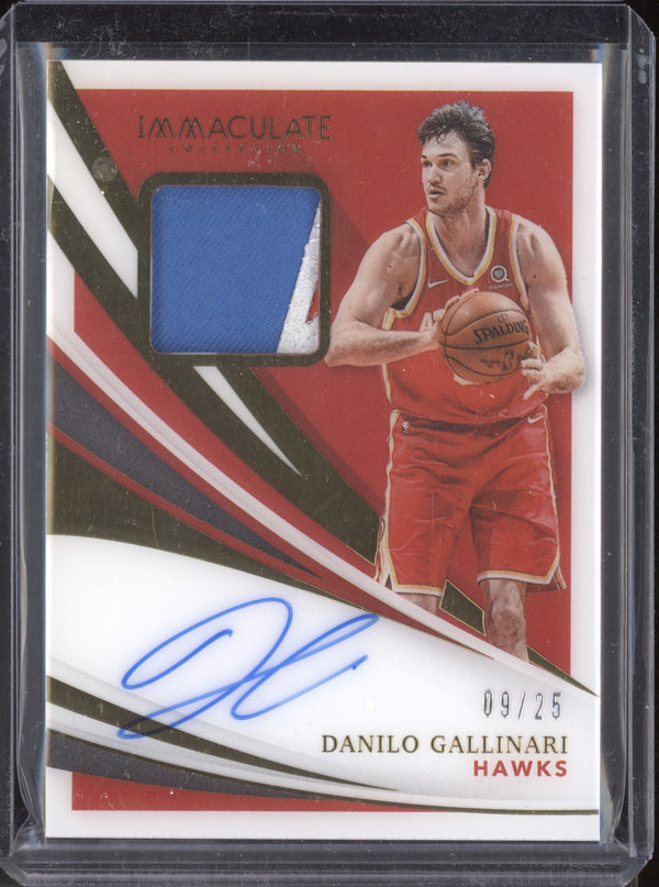 Danilo Gallinari 2020-21 Panini Immaculate PA-DGA Patch Auto 9/25