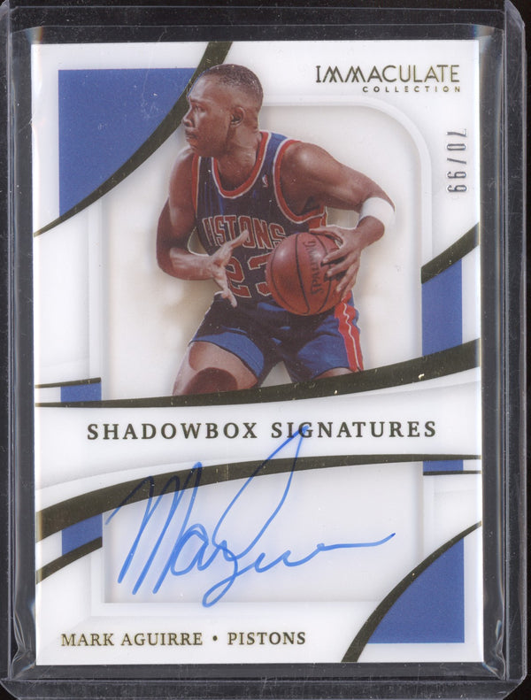 Mark Aguirre 2020-21 Panini Immaculate SHS-MAG Shadow Box Signatures 70/99