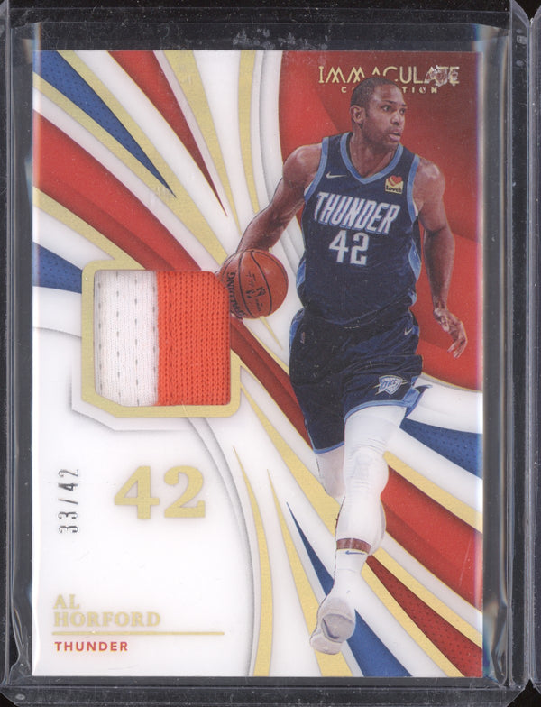 Al Horford 2020-21 Panini Immaculate PJN-AHF Patch Jersey Number 33/42