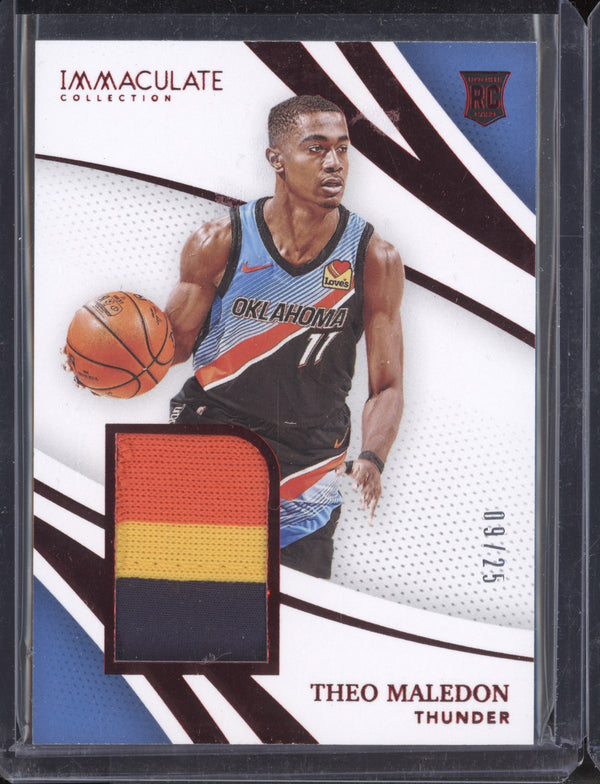 Theo Maledon 2020-21 Panini Immaculate RRJ-THM Remarkable Rookie Jerseys Red RC 09/25