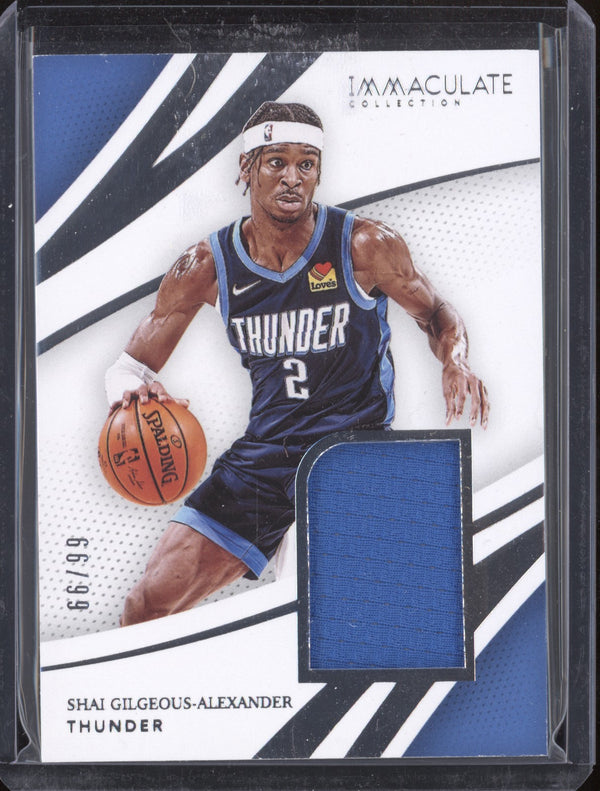 Shai Gilgeous-Alexander 2020-21 Panini Immaculate RJ-SGC Remarkable Jersey 66/99