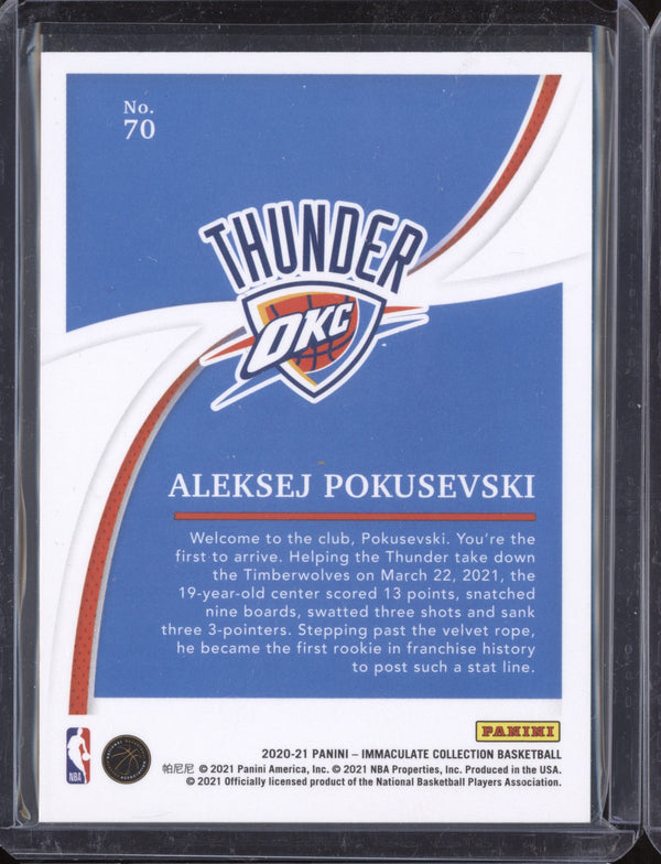 Aleksej Pokusevski 2020-21 Panini Immaculate 70 RC 81/99