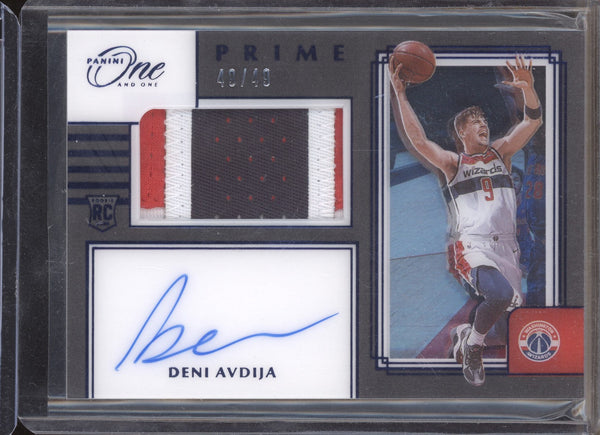 Deni Avdija 2020-21 Panini One and One PRJ-DAV Rookie Jersey Auto Prime Purple RC 49/49  LPZ