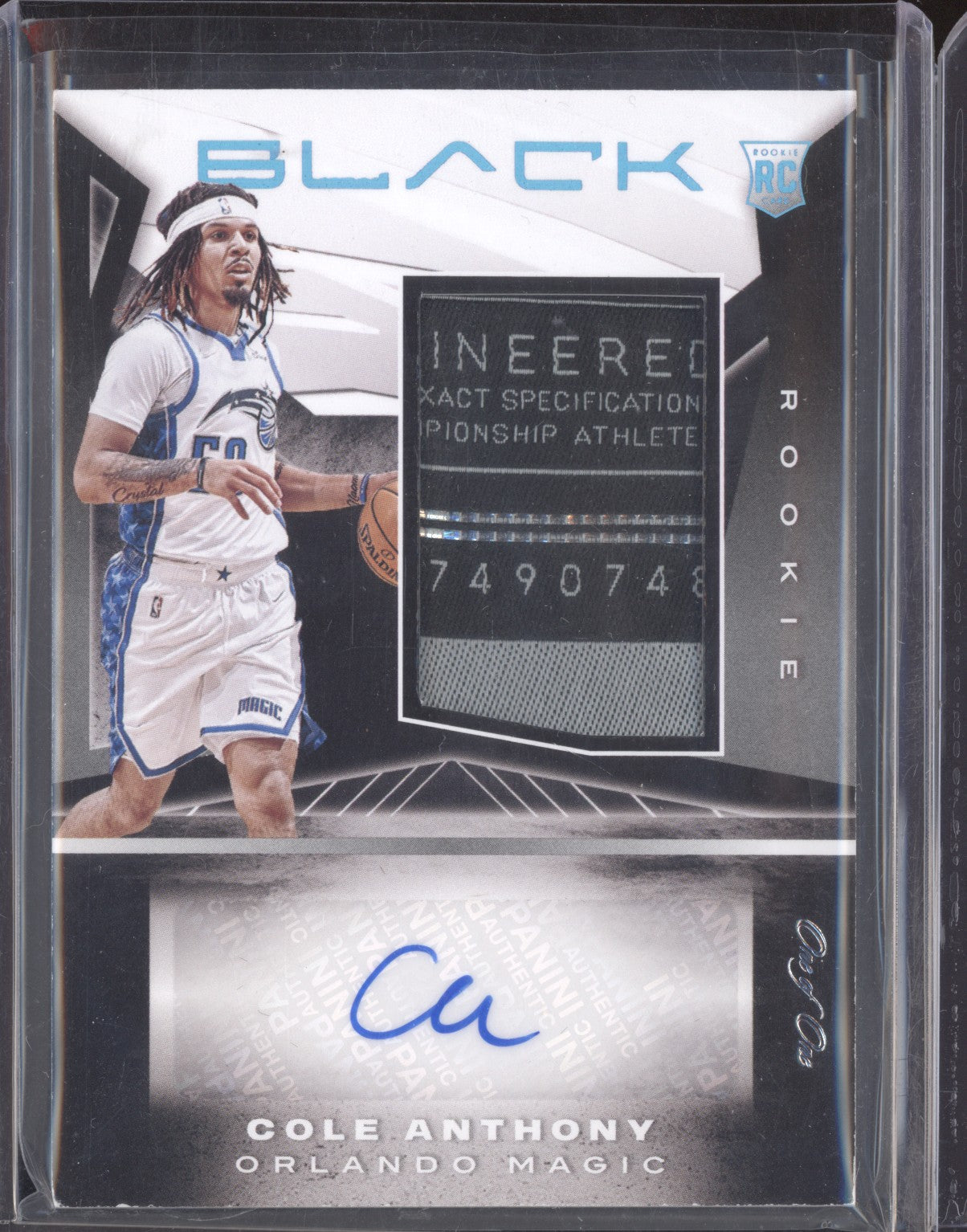 Cole Anthony 2020-21 Panini Black JUM-COL Rookie Jumbo Memorabilia Auto Platinum RC 1/1  LPZ