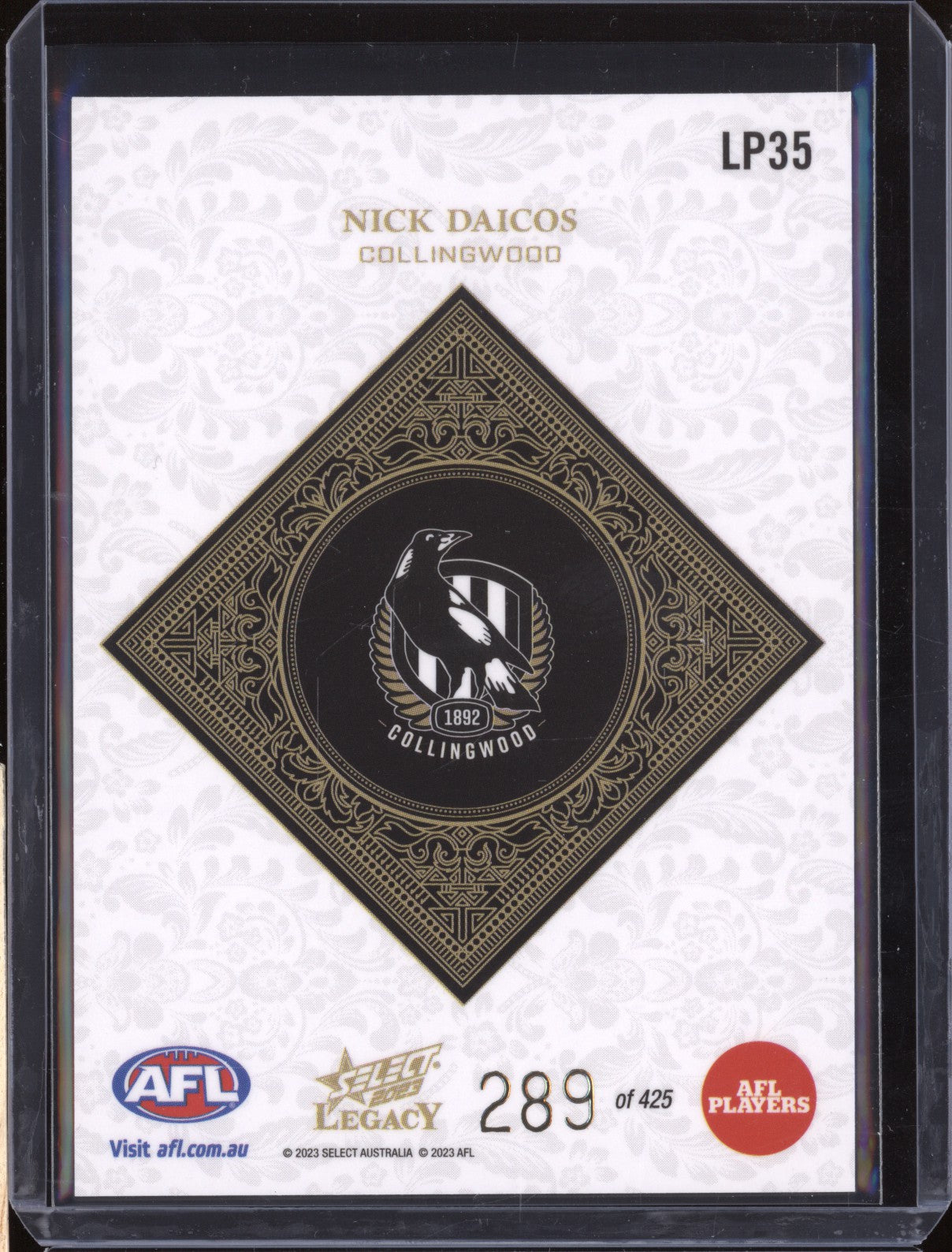 Nick Daicos 2023 Select Legacy AFL LP35 Legacy Plus 289/425