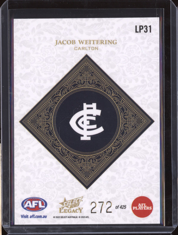 Jacob Weitering 2023 Select Legacy AFL LP31 Legacy Plus 272/425