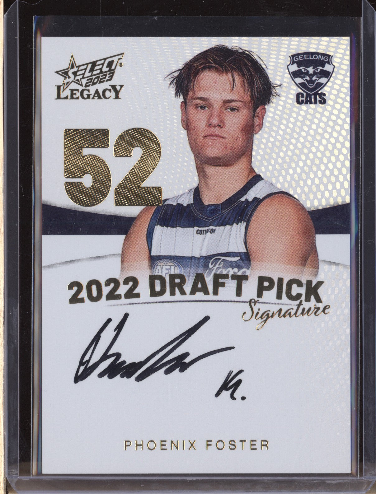 Phoenix Foster 2023 Select Legacy AFL DPSG52 Draft Pick Signature Gold RC 66/90