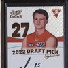 Cooper Vickery 2023 Select Legacy AFL Draft Pick Signature Copper Low RC 009/175