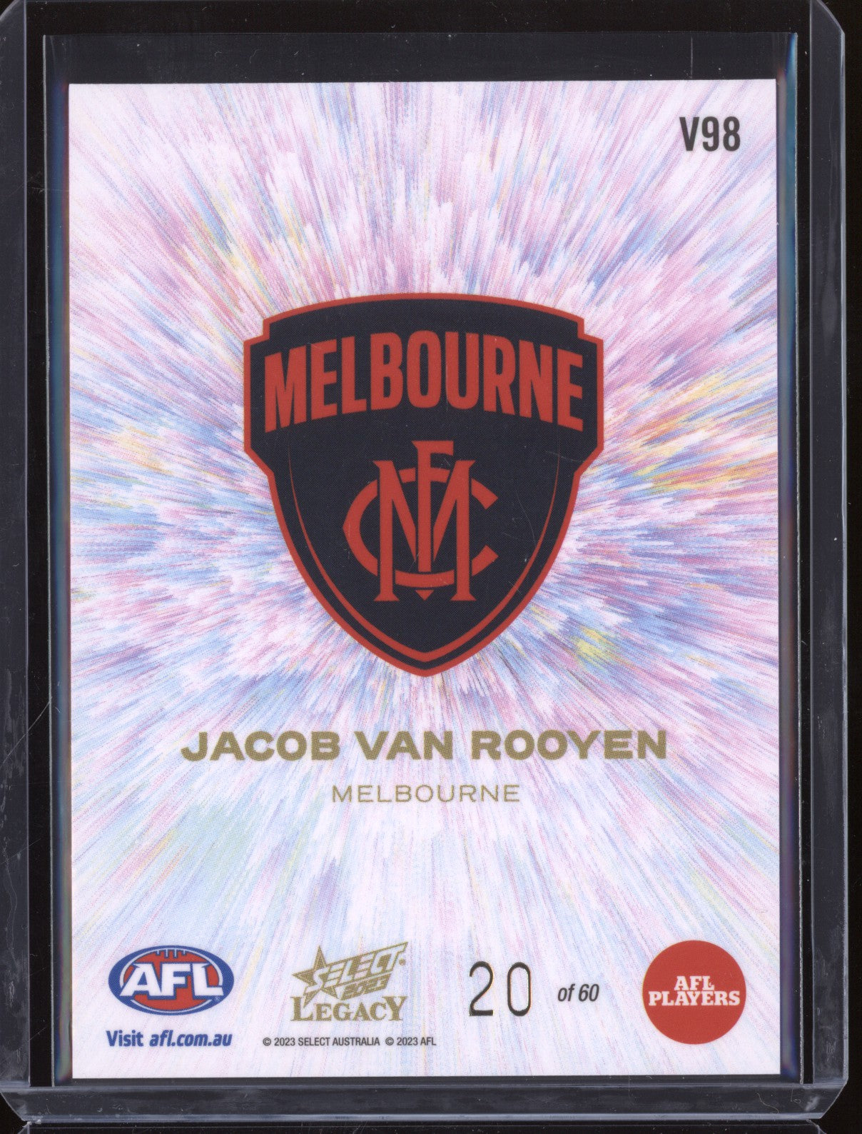 Jacob Van Rooyen 2023 Select Legacy AFL V98 Vortex 20/60