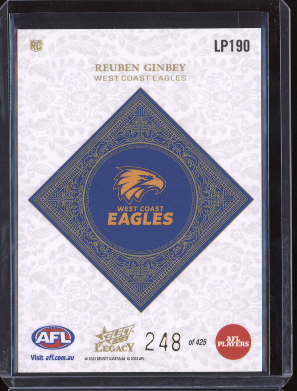 Reuben Ginbey 2023 Select Legacy AFL LP190 Legacy Plus RC 248/425