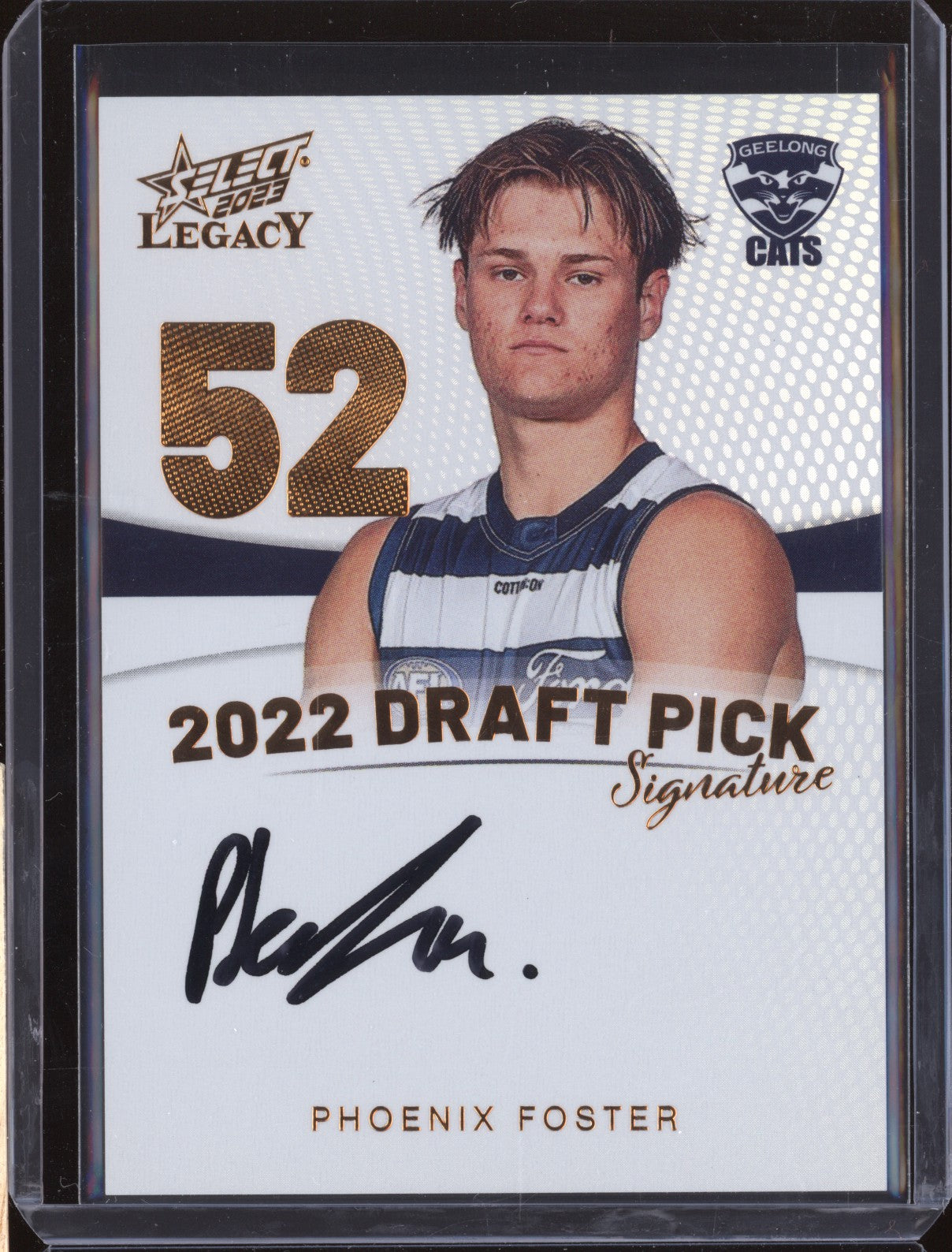 Phoenix Foster 2023 Select Legacy AFL Draft Pick Signature Copper RC 155/175