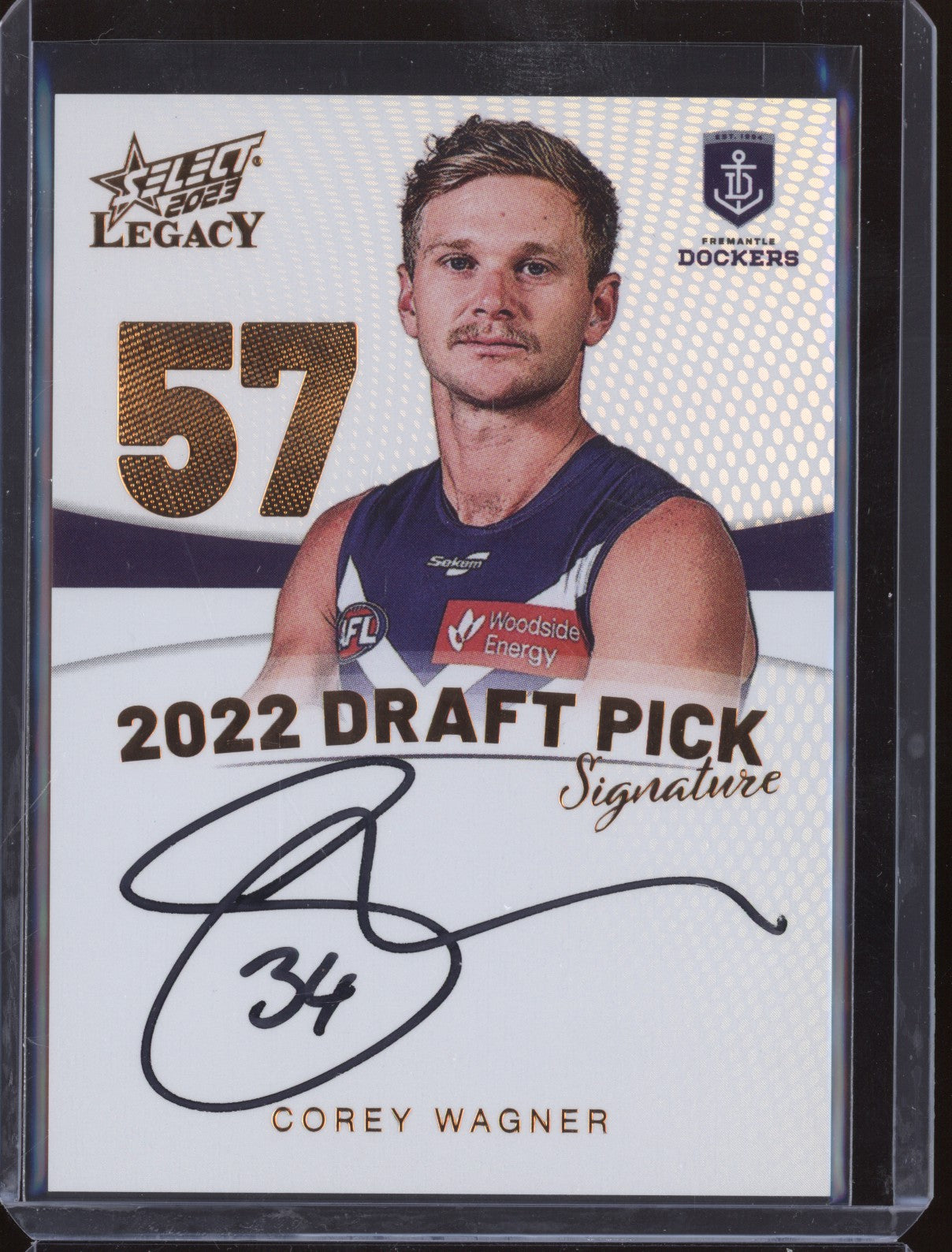 Corey Wagner 2023 Select Legacy AFL Draft Pick Signature Copper RC 151/175