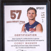 Corey Wagner 2023 Select Legacy AFL Draft Pick Signature Copper RC 151/175