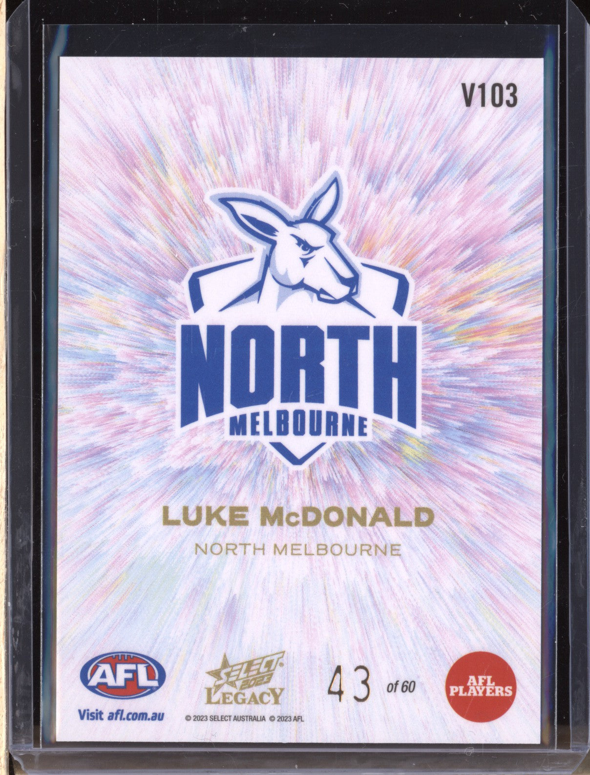 Luke McDonald 2023 Select Legacy AFL V103 Vortex 43/60