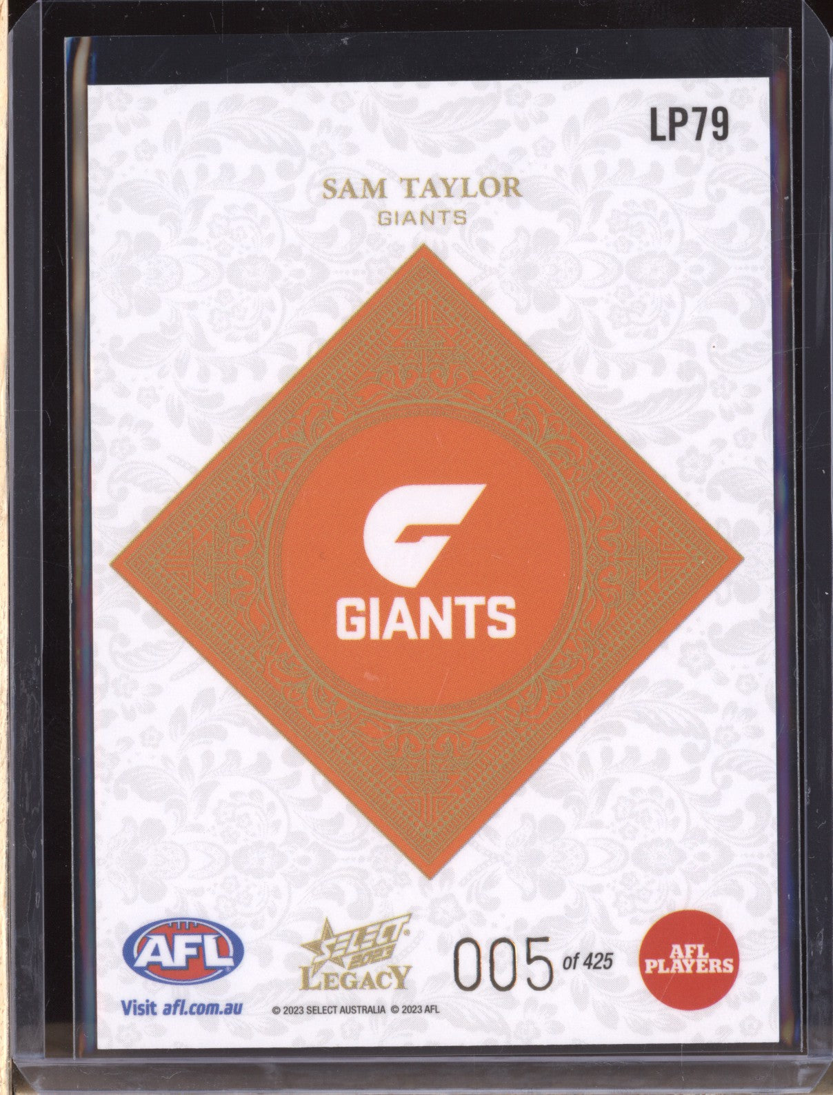 Sam Taylor 2023 Select Legacy AFL LP79 Legacy Plus Low 005/425