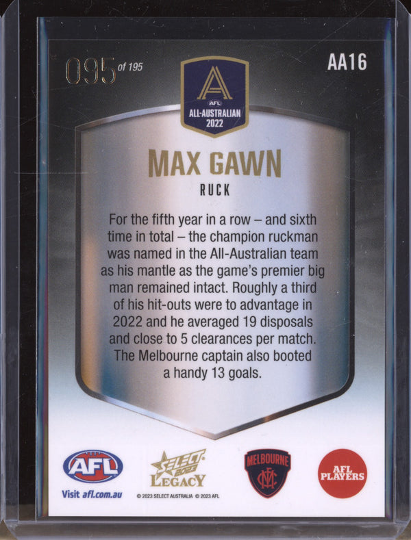 Max Gawn 2023 Select Legacy AFL AA16 2022 All-Australian 095/195