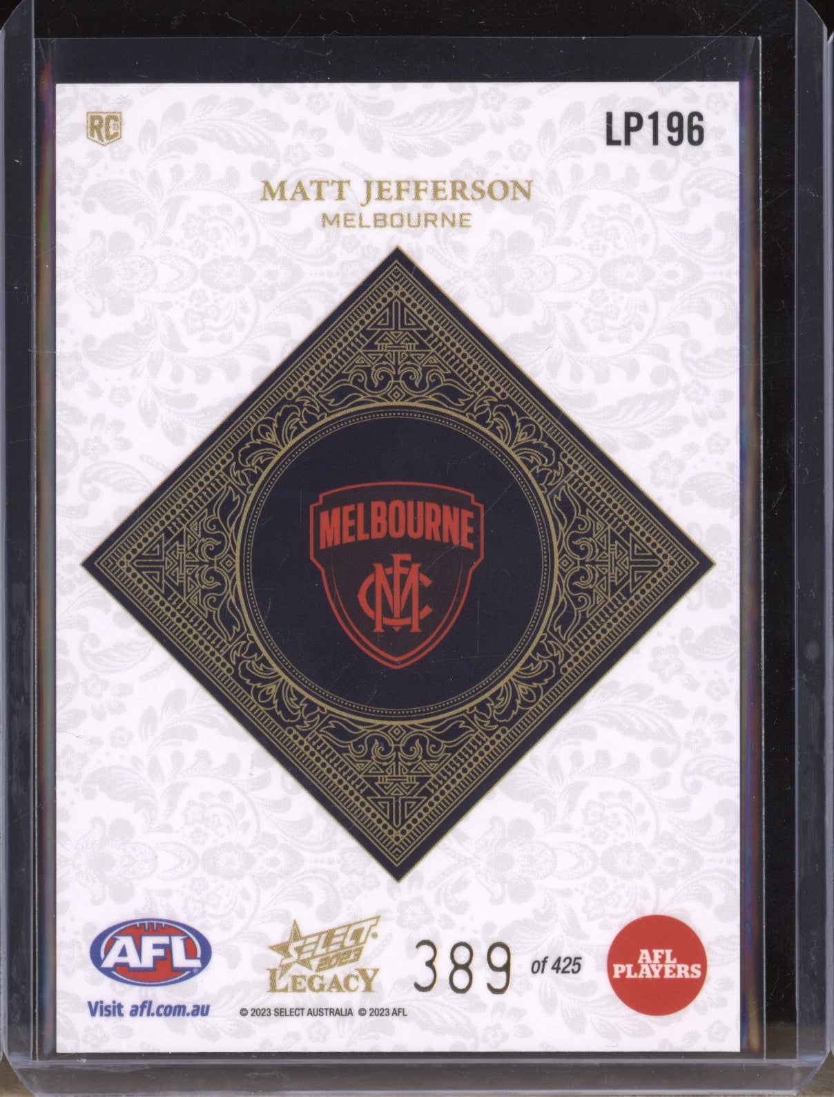 Matt Jefferson 2023 Select Legacy AFL LP196 Legacy Plus RC 389/425