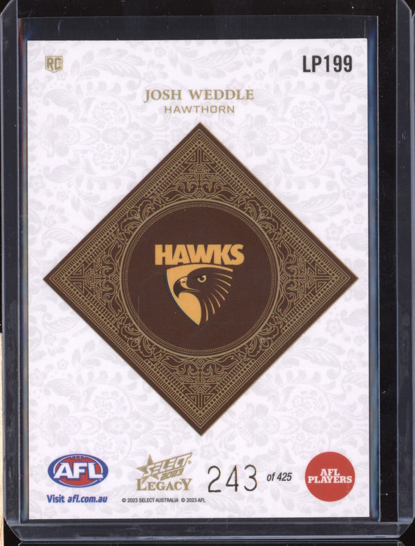 Josh Weddle 2023 Select Legacy AFL LP199 Legacy Plus RC 243/425