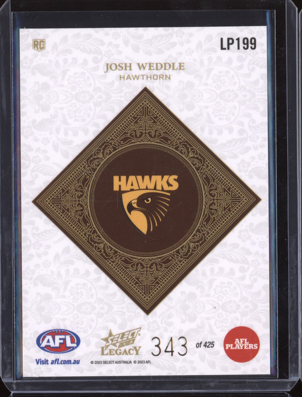 Josh Weddle 2023 Select Legacy AFL LP199 Legacy Plus RC 343/425