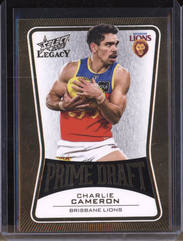 Charlie Cameron 2023 Select Legacy AFL PD7 Prime Draft Jumper Number 23/100